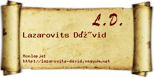 Lazarovits Dávid névjegykártya