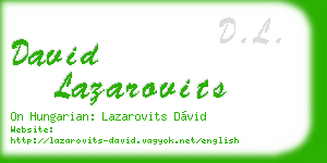 david lazarovits business card